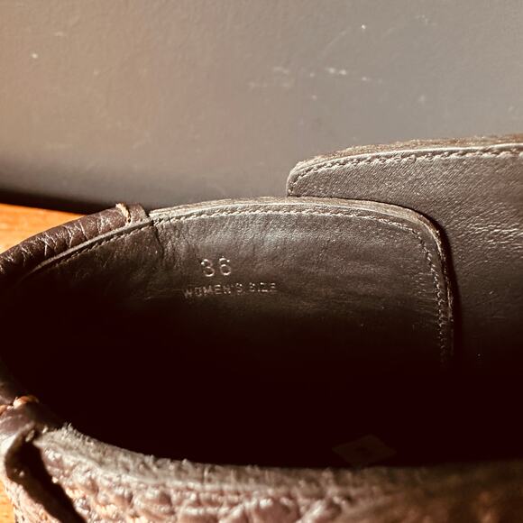 TODS Pebbled Leather Ankle Boots in Dark Brown Size 36 - Picture 11 of 16